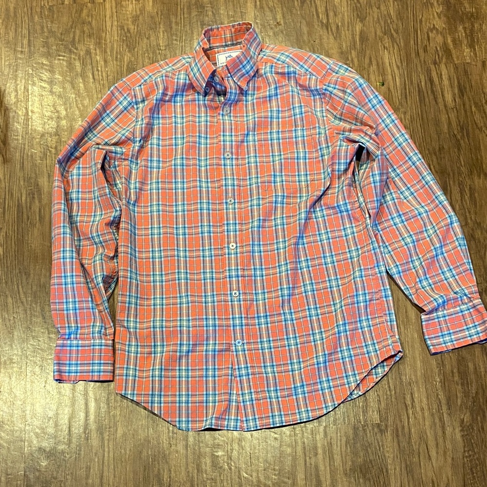 Men's Southern Tide Plaid Button-Down Shirt size small